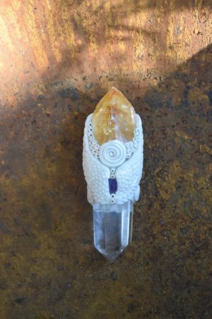Winged Citrine Wand