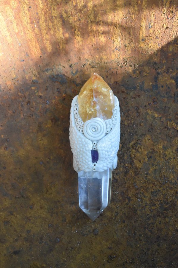 Winged Citrine Wand