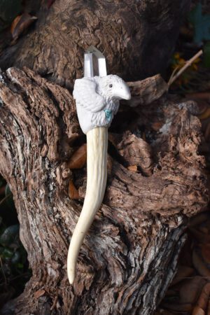White Raven Deer Antler Wand