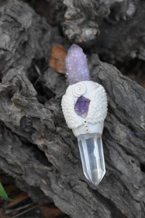 Winged Spirit Quartz Wand