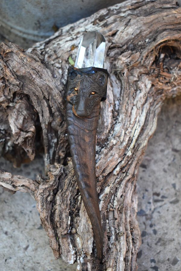 Wolf Spirit Goat Horn Wand