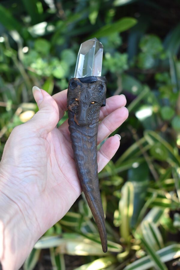 Wolf Spirit Goat Horn Wand - Image 2