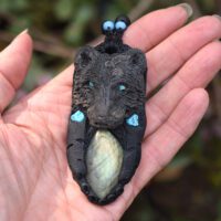 Wolf Pendant with Labradorite - Image 2