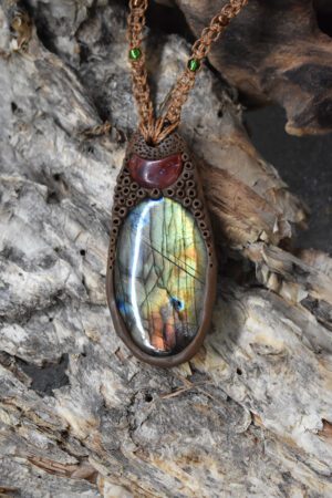 Labradorite and Moon Pendant