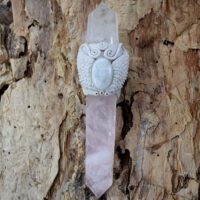 Winged Rose Quartz Wand