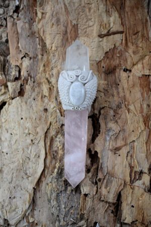 Winged Rose Quartz Wand