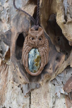 Owl pendant with Jasper