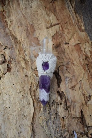 Small Chevron Amethyst Wand