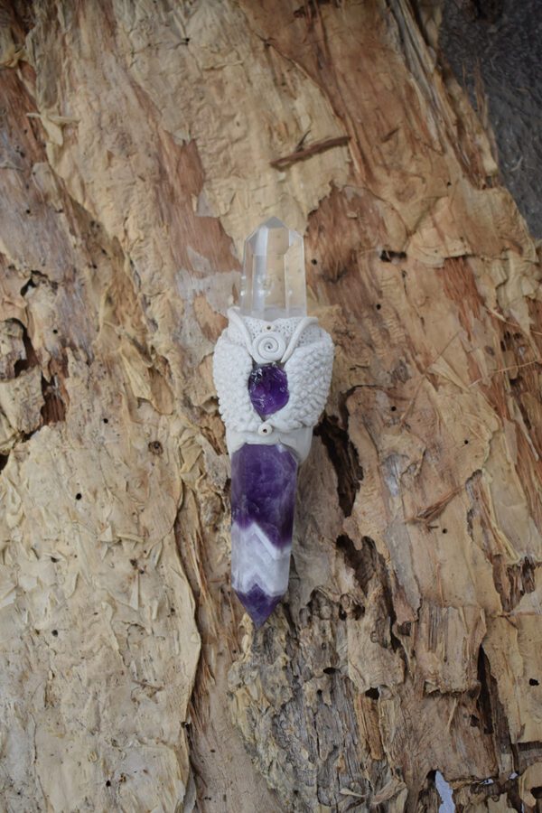 Small Chevron Amethyst Wand