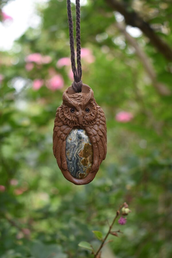Owl pendant with Jasper - Image 2