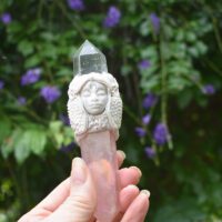 Angel Wand with Rose Quartz Aura - Image 2
