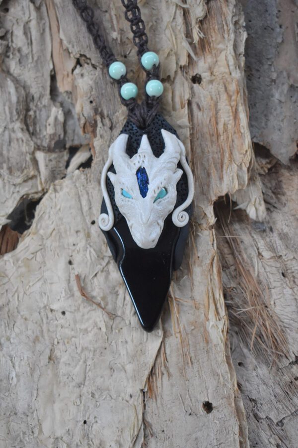White Dragon with Obsidian - Image 2