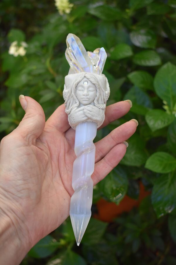 Angel Aura Selenite Angel Wand - Image 2