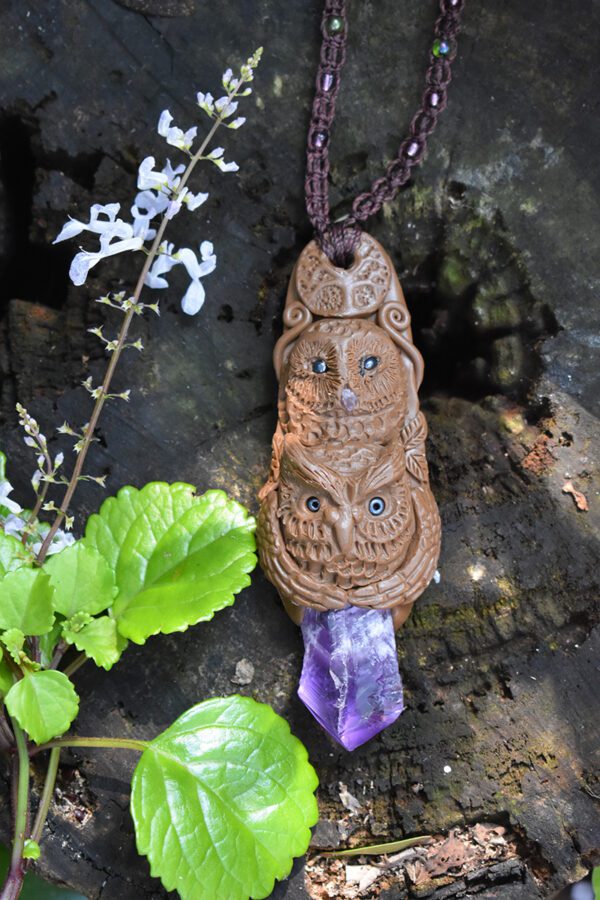 Beautiful Owl Pendant in Brown - Image 2