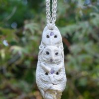 Triple White Owl Pendant - Image 2