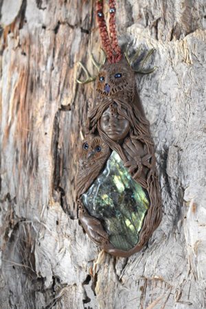 Magical Owl Deer Goddess