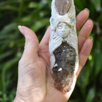 Goddess Healing Wand with Kundalini Quartz and Smokey Quartz - Image 2