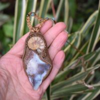 Chrysoprase and Ammonite pendant - Image 2