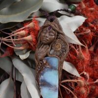 Chrysoprase Goddess with Ammonite
