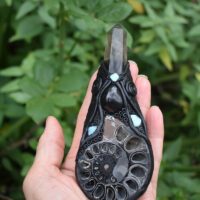 Black Ammonite Wand