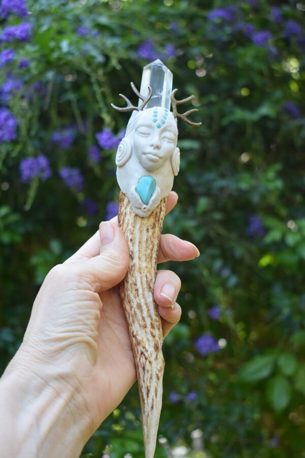 White Deer Goddess Wand - Image 2