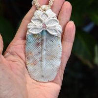Small Amazonite Feather Pendant - Image 2