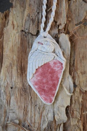 Large Rhodochrosite Angel Pendant