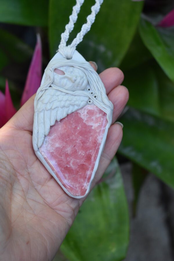 Large Rhodochrosite Angel Pendant - Image 2