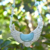 Winged Larimar Pendant