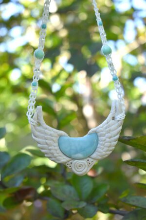 Winged Larimar Pendant