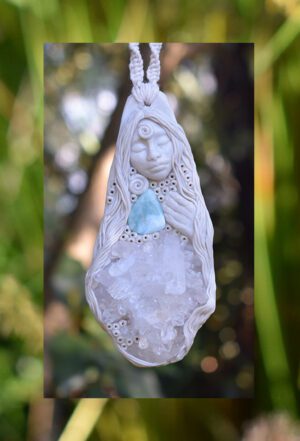 A Larimar and Quartz Healing Goddess