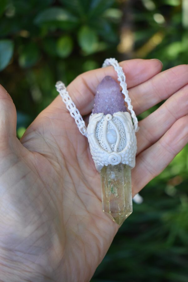 Spirit Quartz and Citrine Pendant - Image 2
