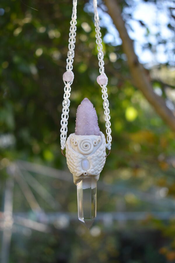 Spirit Quartz and Clear Quartz Pendant - Image 2