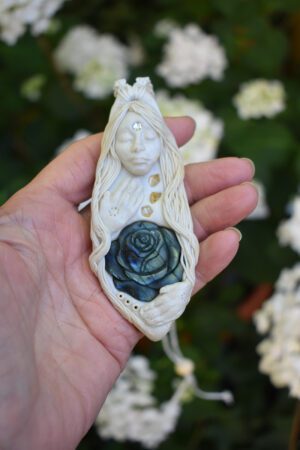 White Goddess with Rose
