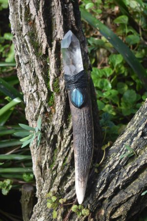 Deer Antler Wand with Labradorite