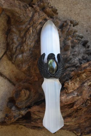 Selenite Dagger with Labradorite