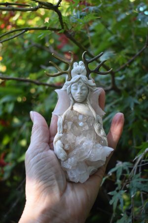 White Deer Goddess with two Moons